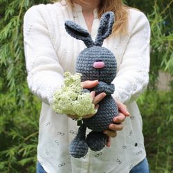 Easy PATTERN Crochet soft plush Bunny for baby toy. Amigurumi rabbit soft plush toy for kids PDF. Tutorial crochet toy a
