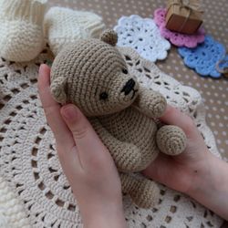 PATTERN Crochet Little Teddy bear. PATTERN Amigurumi Teddy bear. Tutorial crochet toy animal pdf.