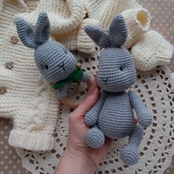 PATTERN Crochet Little Teddy Bunny Rabbits and and Rattle Toy Bunny. PATTERN Amigurumi Teddy Rabbits Bunny  and rattle.