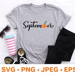 september svg. fall quote calligraphy. autumn saying.