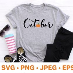 october svg. fall quote calligraphy. autumn saying.
