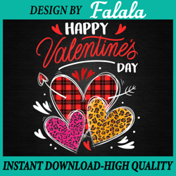 happy valentine's day png, three leopard and plaid hearts png valentine's day png, digital download
