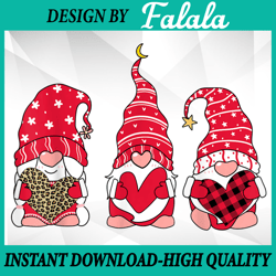three gnomes holding heart leopard png valentine's day png, digital download