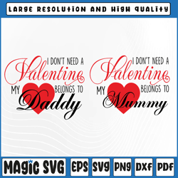 my heart belongs to mummy daddy svg valentine's day, digital download