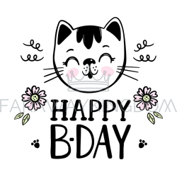 CAT Baby Birthday Cartoon Clip Art Vector Illustration Set