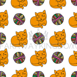 cat and wool animal pet seamless pattern vector illustration