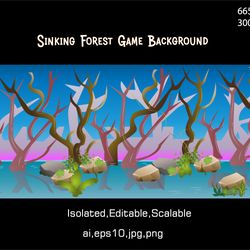 sinking forest game background vector illustration