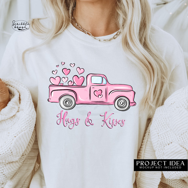 Hugs and Kisses Vintage Truck shirt mockup.png