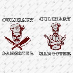 Chef Culinary Gangster Funny Cooking Design T-Shirt SVG Cut File