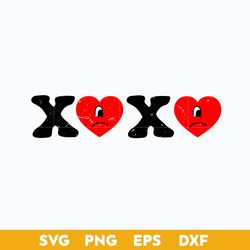 xo xo heart svg, heart bad bunny svg, valentine's day svg