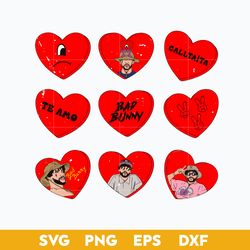 candy heart bunny valentine svg, bad bunny heart love svg, valentine day svg