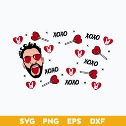 bad bunny lollipop  full wrap svg, bad bunny vanlentine svg, valentine's day svg