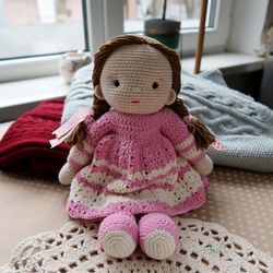 PATTERN Crochet Dolls in crochet dress and booties. PDF Amigurumi Girl. Amigurumi Doll Pattern. Tutorial crochet girl.