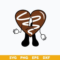 Heart Chocolate Valentine SVG, Bad Bunny Valentine SVG, Valentine Day SVG