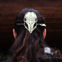 Hairpin Head Raven | Jewelry Hairpin | Fantasy Raven | Hair ornament