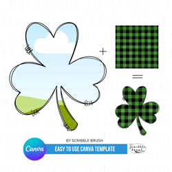 Add Your Own Pattern Clover Canva Photo Frame Customisable Template