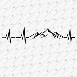 Mountain Heartbeat Hiking Lover Adventure Cricut SVG Cut File T-Shirt Sublimation Design