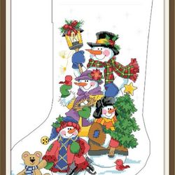 PDF Cross Stitch Pattern - Christmas Stocking - Counted Sampler Vintage Scheme Cross Stitch - Digital Download - 520