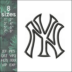 Yankees Embroidery Design, New York baseball american logo, 8 sizes