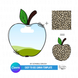 Add Your Own Pattern Apple Canva Photo Frame Customisable Template