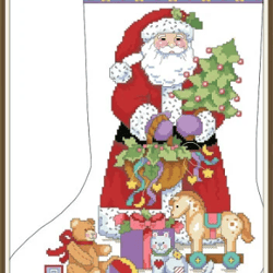 PDF Cross Stitch Pattern - Christmas Stocking - Counted Sampler Vintage Scheme Cross Stitch - Digital Download - 515