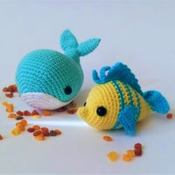 Whale and fish. Crochet pattern