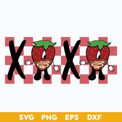 xo xo strawberry heart valentine svg, bad bunny valentine svg, valentine day svg