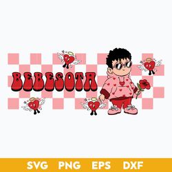 bebesota benito valentine svg, heart cupid valentine svg, bad bunny valentine day svg