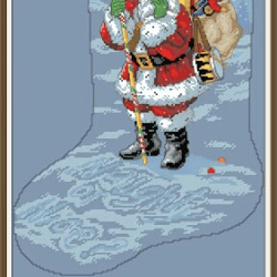 PDF Cross Stitch Pattern - Christmas Stocking - Counted Sampler Vintage Scheme Cross Stitch - Digital Download - 509