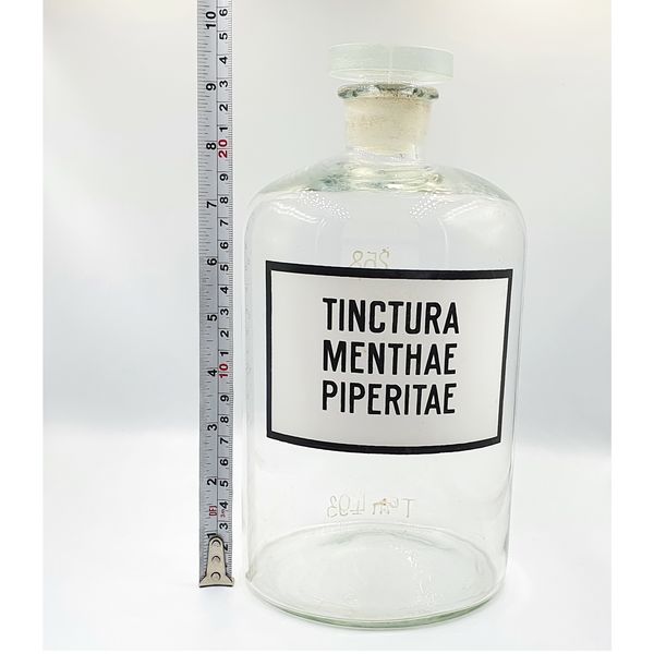 12 Vintage pharmacy glass bottle TINCTURA MENTHAE PIPERITAE chemical glass.jpg