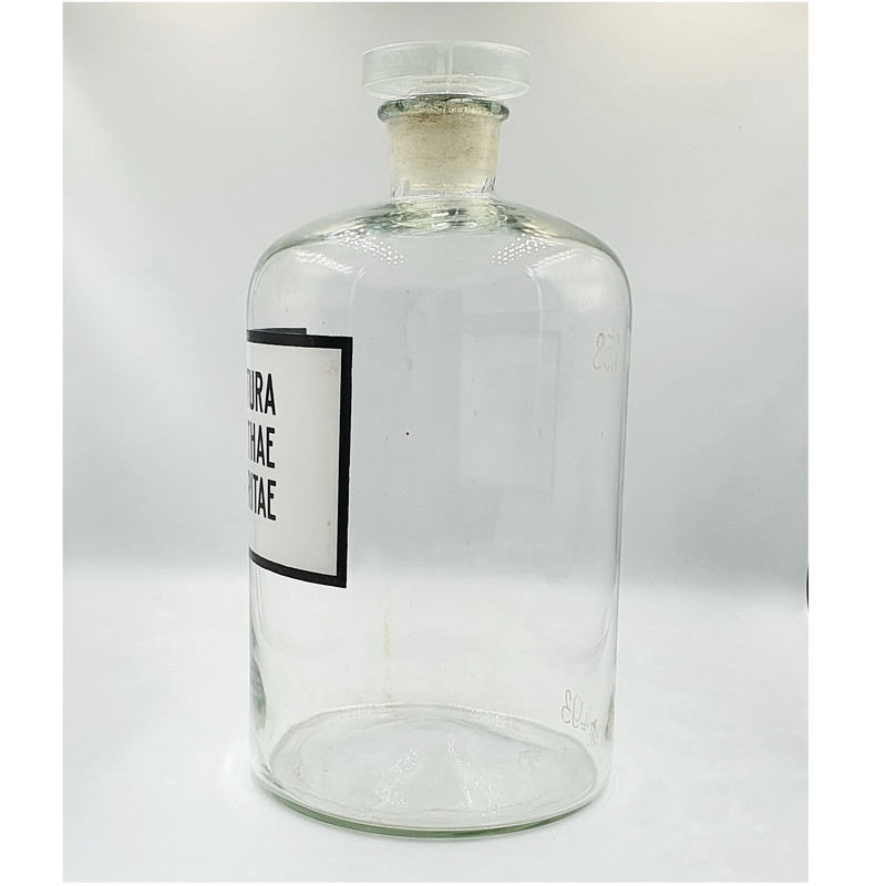 3 Vintage pharmacy glass bottle TINCTURA MENTHAE PIPERITAE chemical glass.jpg