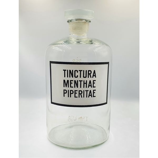 11 Vintage pharmacy glass bottle TINCTURA MENTHAE PIPERITAE chemical glass.jpg