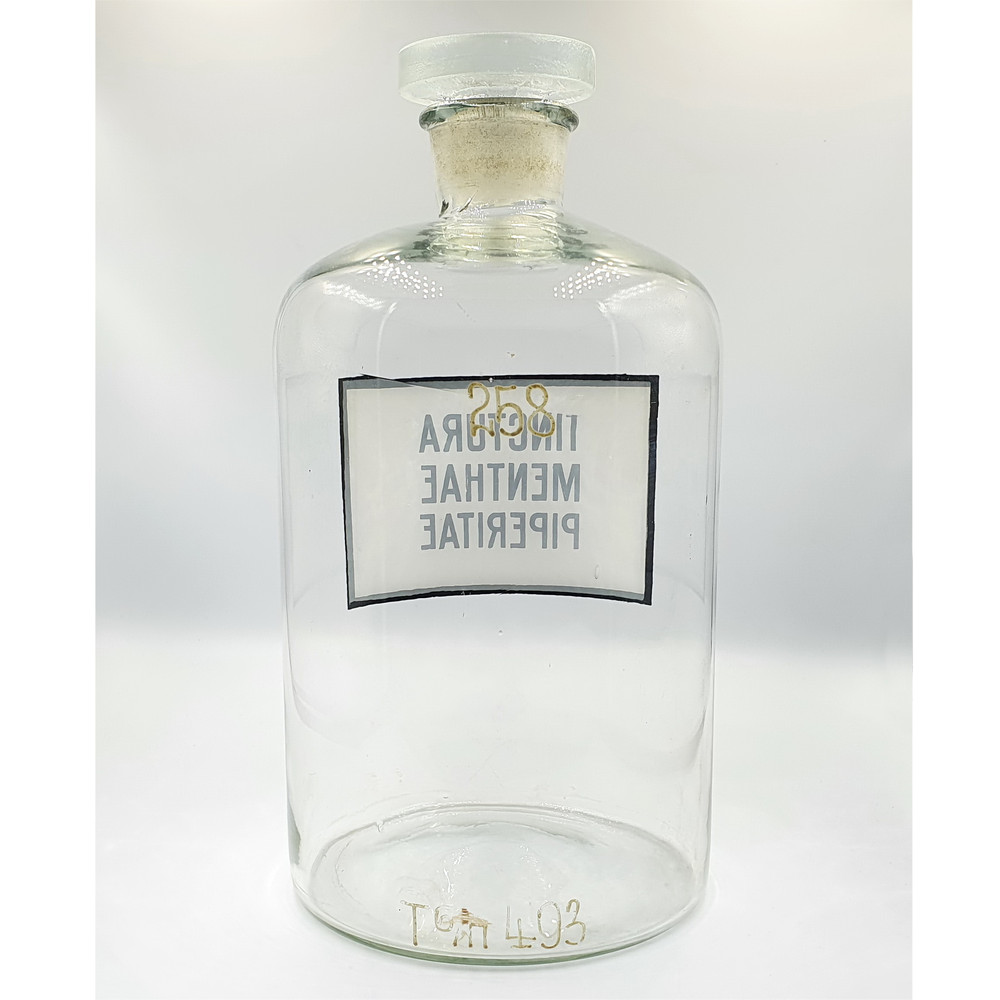 4 Vintage pharmacy glass bottle TINCTURA MENTHAE PIPERITAE chemical glass.jpg