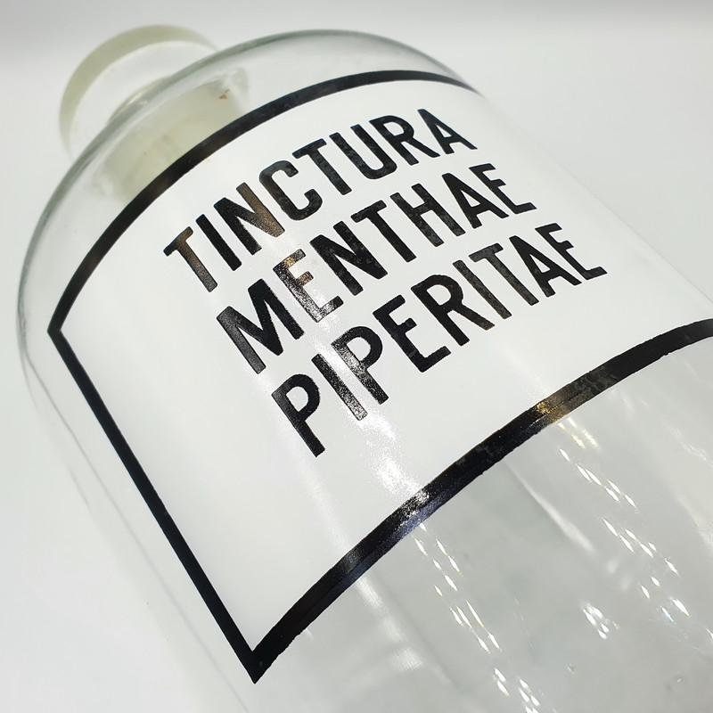 8 Vintage pharmacy glass bottle TINCTURA MENTHAE PIPERITAE chemical glass.jpg