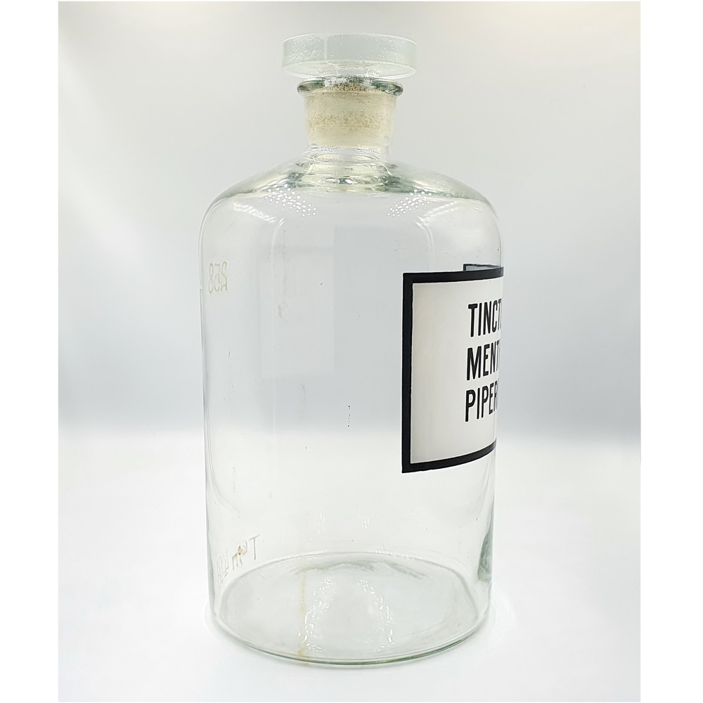 5 Vintage pharmacy glass bottle TINCTURA MENTHAE PIPERITAE chemical glass.jpg
