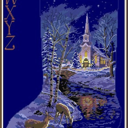 PDF Cross Stitch Pattern - Christmas Stocking - Counted Sampler Vintage Scheme Cross Stitch - Digital Download - 506