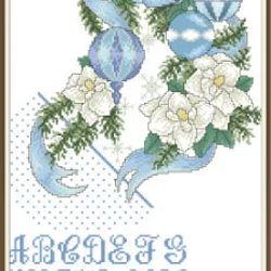 pdf cross stitch pattern - christmas stocking - counted sampler vintage scheme cross stitch - digital download - 503
