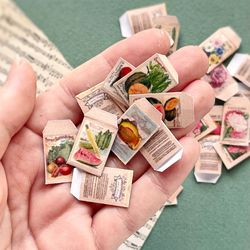 Packages for seeds, for printing, dollhouse. DIGITAL DOWNLOAD, doll miniature in 1:12 scale