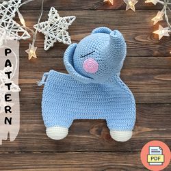 Crochet Elephant Baby Lovey Amigurumi Pattern PDF, Sleeping Toy For Baby, Stuffed Animal Crochet Pattern