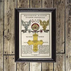 Symbols of the Rosicrucians. Mystical wall decor. Occultist gift. 335.