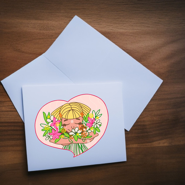 Postcard-girl-flowers-heart-drawing