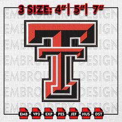 Texas Tech Red Raiders Football Team Embroidery file, NCAAF teams Embroidery Designs, College Football, Machine Embroide