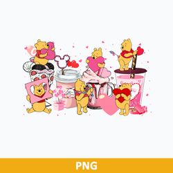 pooh valentine coffee png, pooh valentine png, disney valentine coffee png