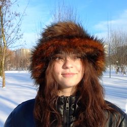 Ginger faux fur bucket hat. Festival fuzzy hat. Ginger with black fluffy hat. Rave bucket hat. Brown shaggy hat.