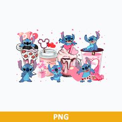 stitch valentine coffee png, stitch valentine png, disney valentine coffee png