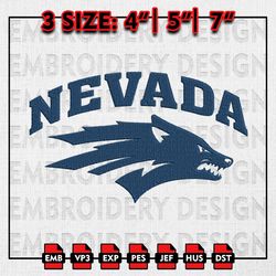 Nevada Wolf Pack Embroidery file, NCAAF teams Embroidery Designs, College Football, Machine Embroidery