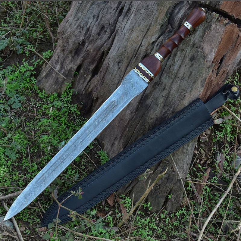 Ancient Roman Inspired Damascus Steel Gladiusjpg