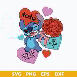 stitch rose valentine svg, disney valentine svg, valentine day svg