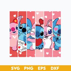 Stitch And Angel Valentine SVG, Couple Disney Valentine SVG, Valentine Day SVG