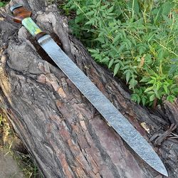 Medieval Roman Damascus Steel Gladiator Spatha Hand Forged Full Tang Historical